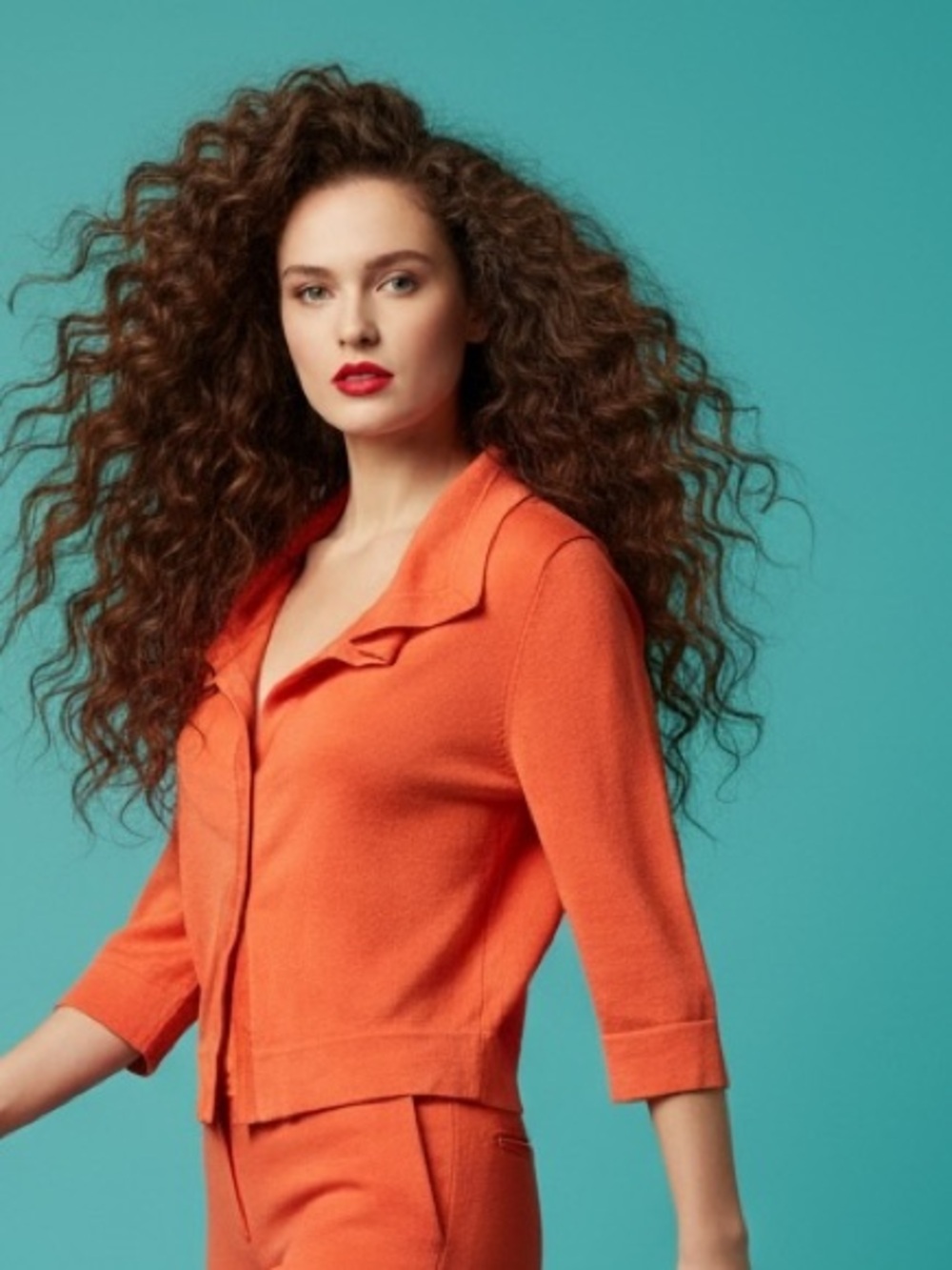 Bianca Nygård Orange Snap Front Cropped Cardigan Size 6P